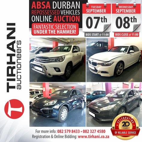 Image for ABSA DURBAN REPOSSESSED VEHICLES ONLINE AUCTION