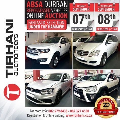 Image for ABSA DURBAN REPOSSESSED VEHICLES ONLINE AUCTION