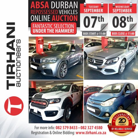 Image for ABSA DURBAN REPOSSESSED VEHICLES ONLINE AUCTION