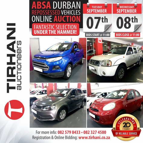 Image for ABSA DURBAN REPOSSESSED VEHICLES ONLINE AUCTION