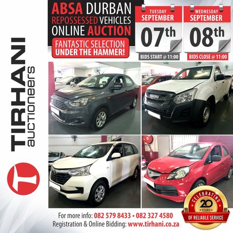Image for ABSA DURBAN REPOSSESSED VEHICLES ONLINE AUCTION