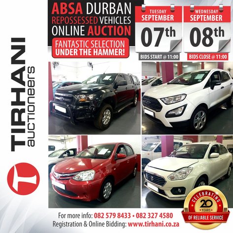 Image for ABSA DURBAN REPOSSESSED VEHICLES ONLINE AUCTION