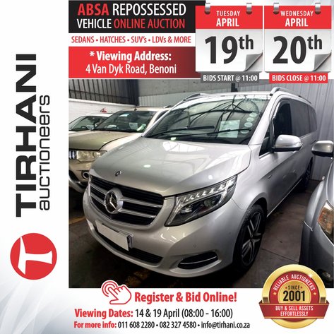 Image for ABSA REPOSSESSED VEHICLES ONLINE AUCTION (VAN DYK ROAD BENONI)