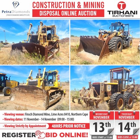 Image for PETRA FINSCH DIAMONDS – CONSTRUCTION AND MINING DISPOSAL ONLINE AUCTION.