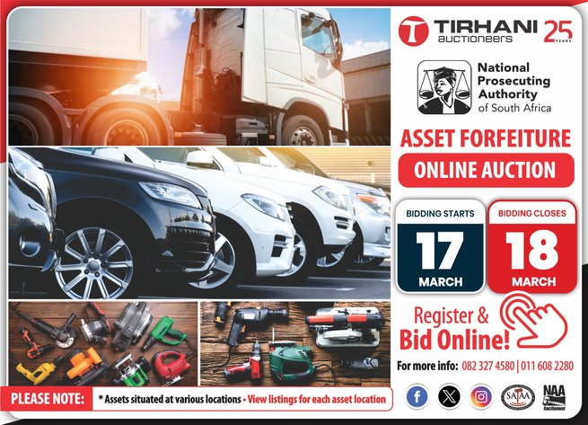 Image for NPA ASSET FORFEITURE | ONLINE AUCTION MARCH 2026
