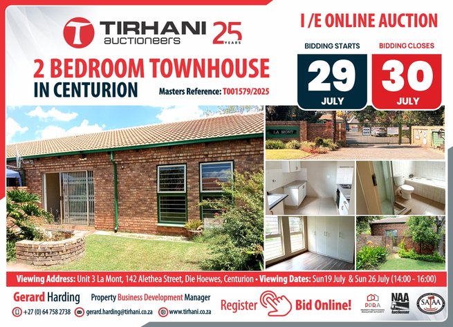 Image for 2 BEDROOM TOWNHOUSE IN CENTURION  | INSOLVENT ESTATE ONLINE AUCTION | 29-30 JULY 2026