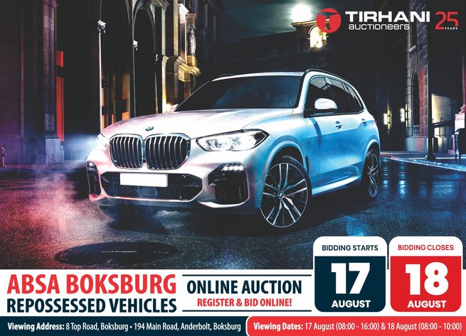 Image for ABSA BOKSBURG REPOSSESSED VEHICLES ONLINE AUCTION | 17-18 AUGUST 2026