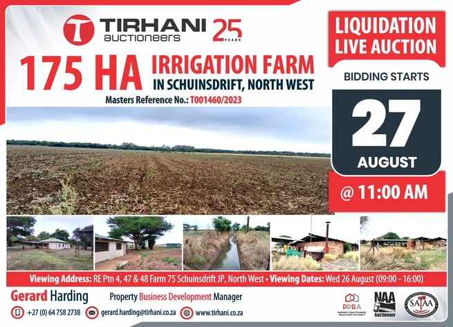 Image for 175 ha IRRIGATION FARM IN SCHUINSDRIFT | LIQUIDATION LIVE AUCTION | 27 AUGUST 2026