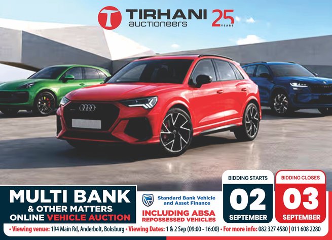 Image for MULTI BANK &  OTHER MATTERS ONLINE VEHICLE AUCTION | 02-03 SEPTEMBER 2026