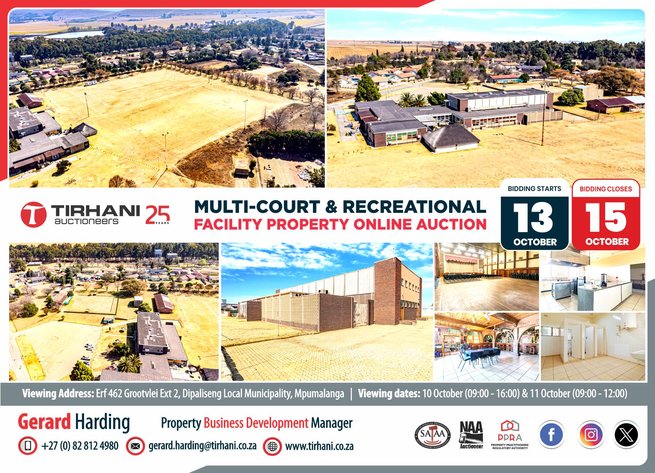 Image for MULTI COURT & RECREATIONAL FACILITY PROPERTY ONLINE AUCTION | 13-15 OCTOBER 2026