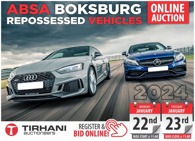 Image for ABSA BOKSBURG REPOSSESSED VEHICLES ONLINE AUCTION JANUARY 2024