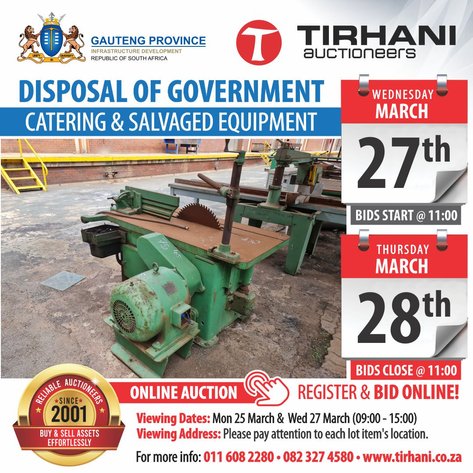 Image for GAUTENG PROVINCIAL DEPARTMENT INFRASTRUCTURE DEVELOPMENT ONLINE AUCTION