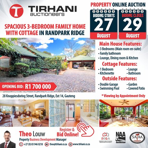 Image for SPACIOUS 3-BEDROOM FAMILY HOME WITH COTTAGE IN RANDPARK RIDGE ONLINE AUCTION