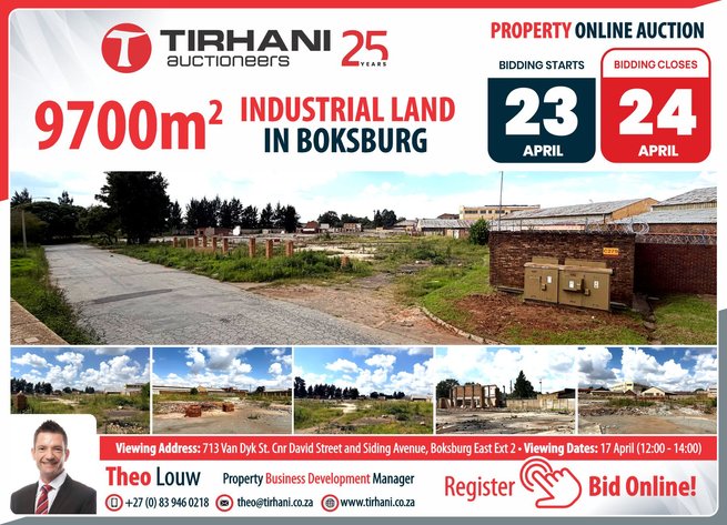 Image for 9700m2 VACANT INDUSTRIAL LAND IN BOKSBURG | ONLINE AUCTION