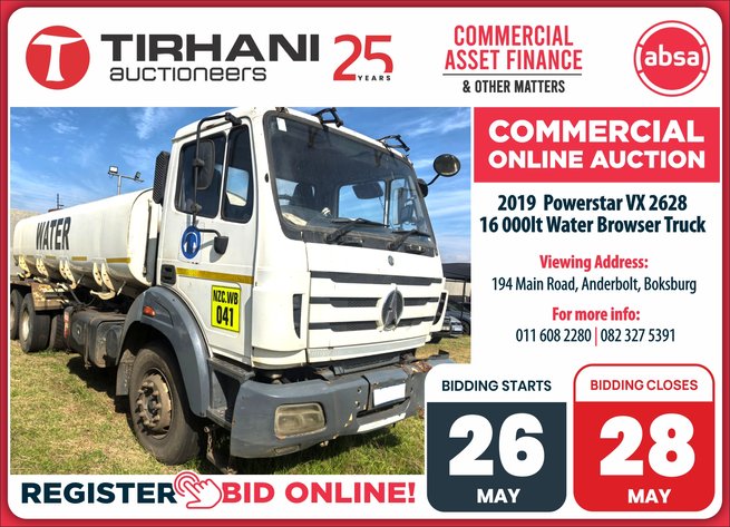 Image for ABSA CAF (COMMERCIAL ASSET FINANCE) & OTHER MATTERS | ONLINE AUCTION 26 -28 MAY 2026