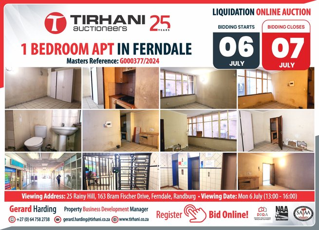 Image for 1 Bedroom Apartment in Ferndale | Liquidation Online Auction | 06 - 07 July 2026