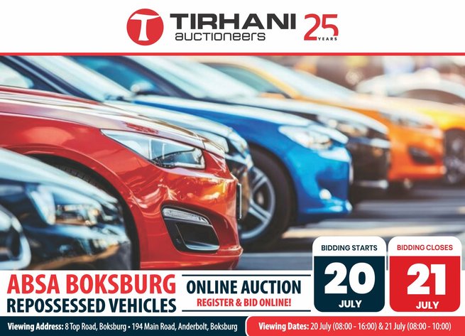Image for ABSA BOKSBURG REPOSSESSED VEHICLES ONLINE AUCTION | 20-21 JULY 2026