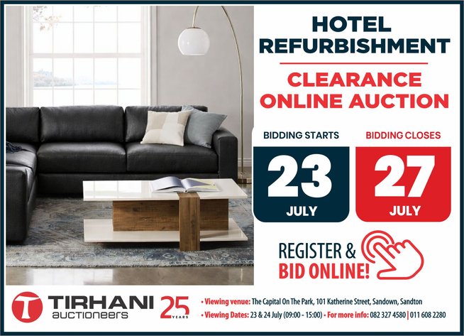 Image for HOTEL REFURBISHMENT CLEARANCE ONLINE AUCTION | 23-27 JULY 2026
