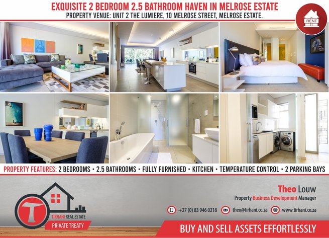 Image for Exquisite 2 Bedroom 2.5 Bathroom Haven in Melrose Estate to Rent