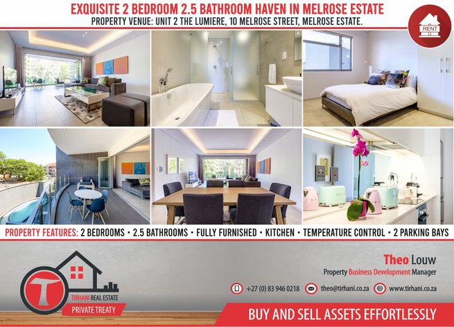 Image for Exquisite 2 Bedroom 2.5 Bathroom Haven in Melrose Estate to Rent