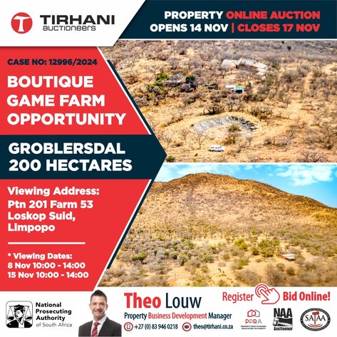 Image for BOUTIQUE GAME FARM OPPORTUNITY IN GROBLERSDAL ONLINE AUCTION