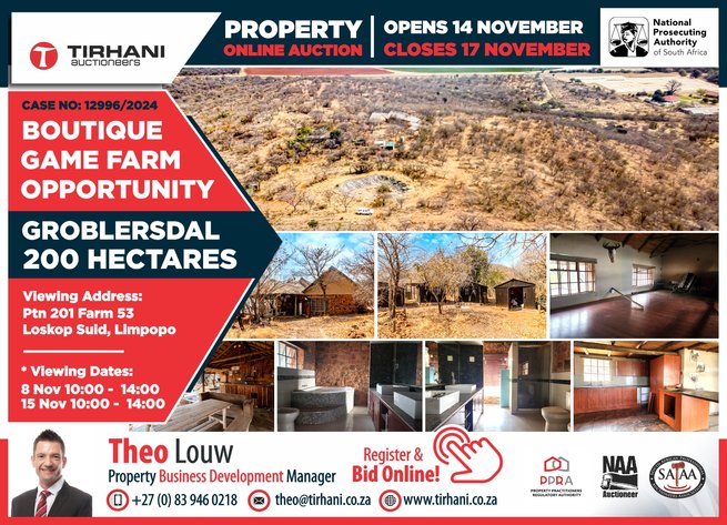 Image for BOUTIQUE GAME FARM OPPORTUNITY IN GROBLERSDAL ONLINE AUCTION