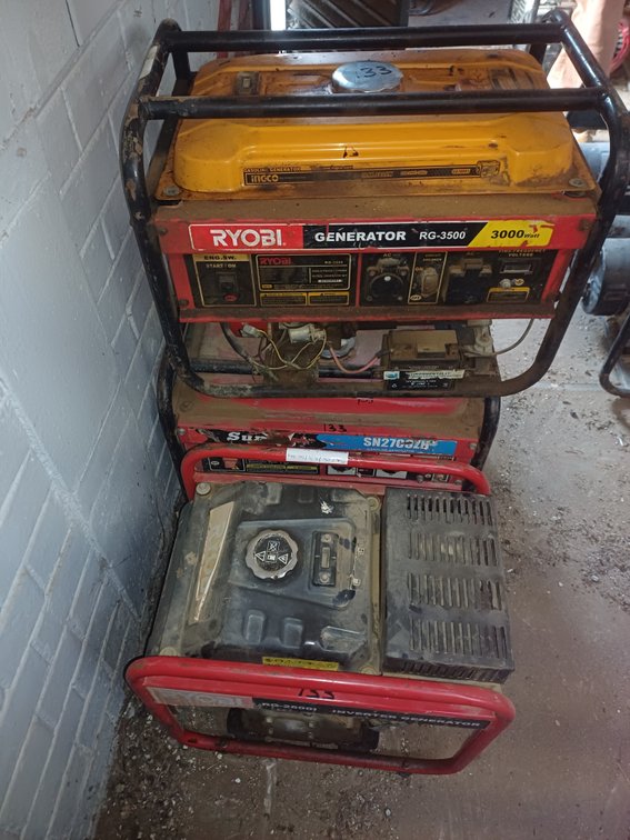 2 X RYOBI AND 1 X SUNNY GENERATORS