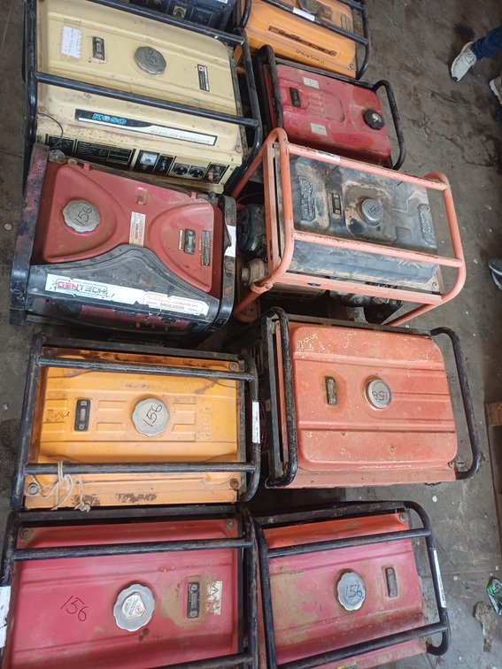 1 UNKNOWN, 1 X KOSO, 1 X GENTEC, 2 X INGCO, 2 X SUNNY, 1 RED RHINO, 1 X LUTIAN AND 1 X ZONGSHEN GENERATORS