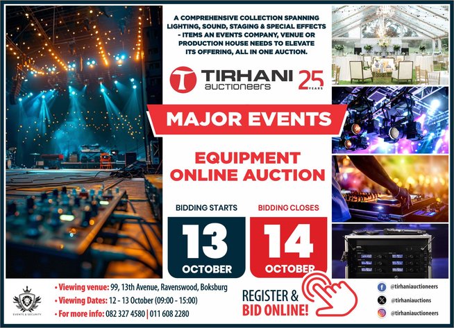 Image for MAJOR EVENTS EQUIPMENT | ONLINE AUCTION | 13-14 OCTOBER 2026