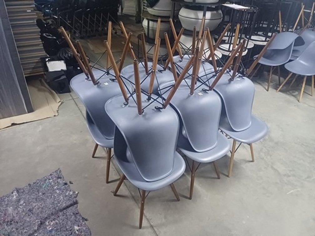 GREY DINING CHAIRS  X12
