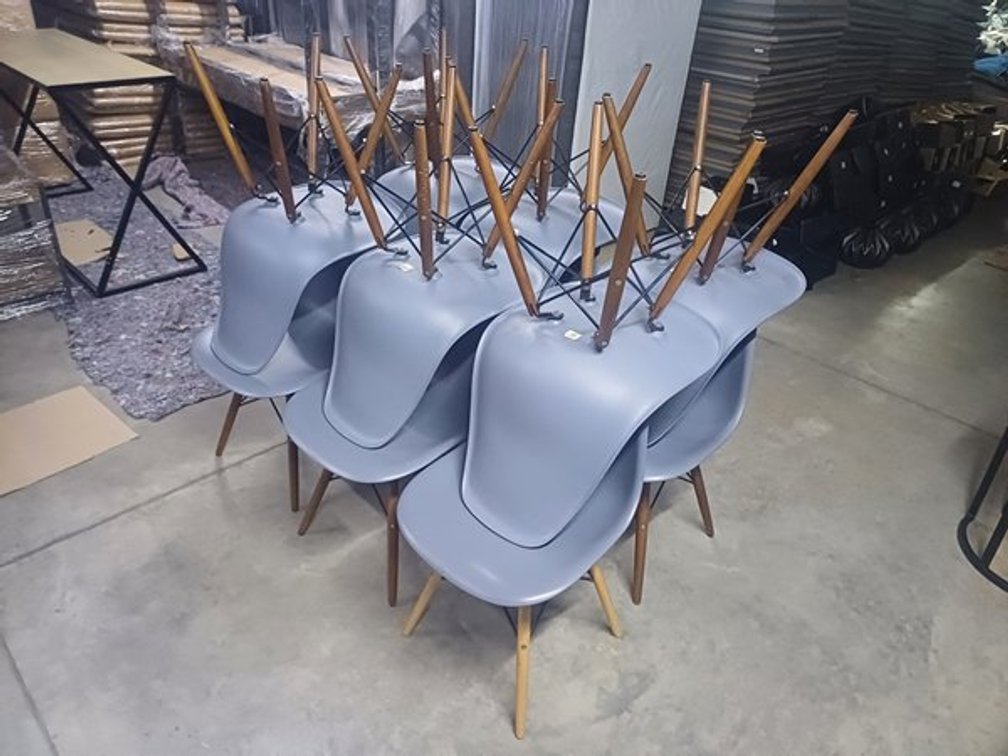 GREY DINING CHAIRS  X12