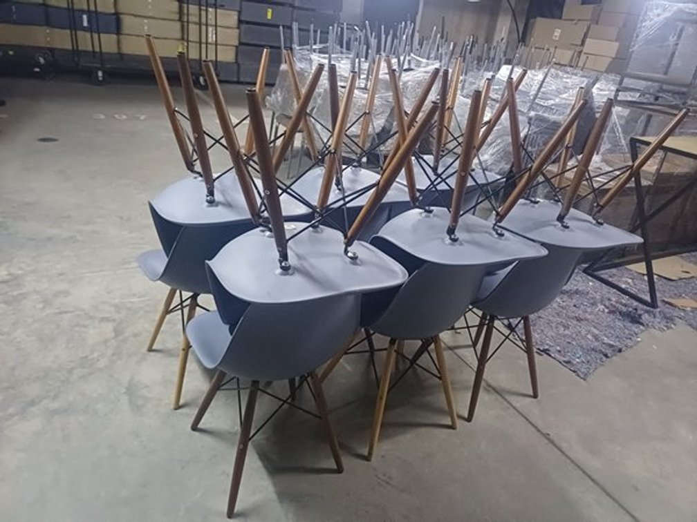 GREY DINING CHAIRS  X12