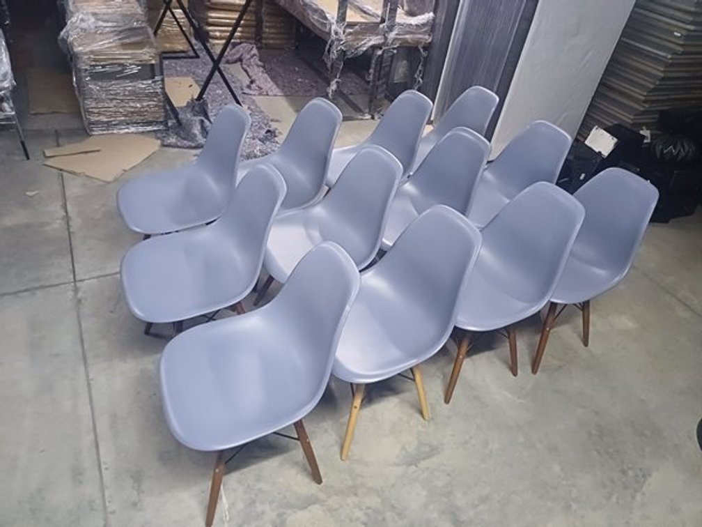 GREY DINING CHAIRS  X12