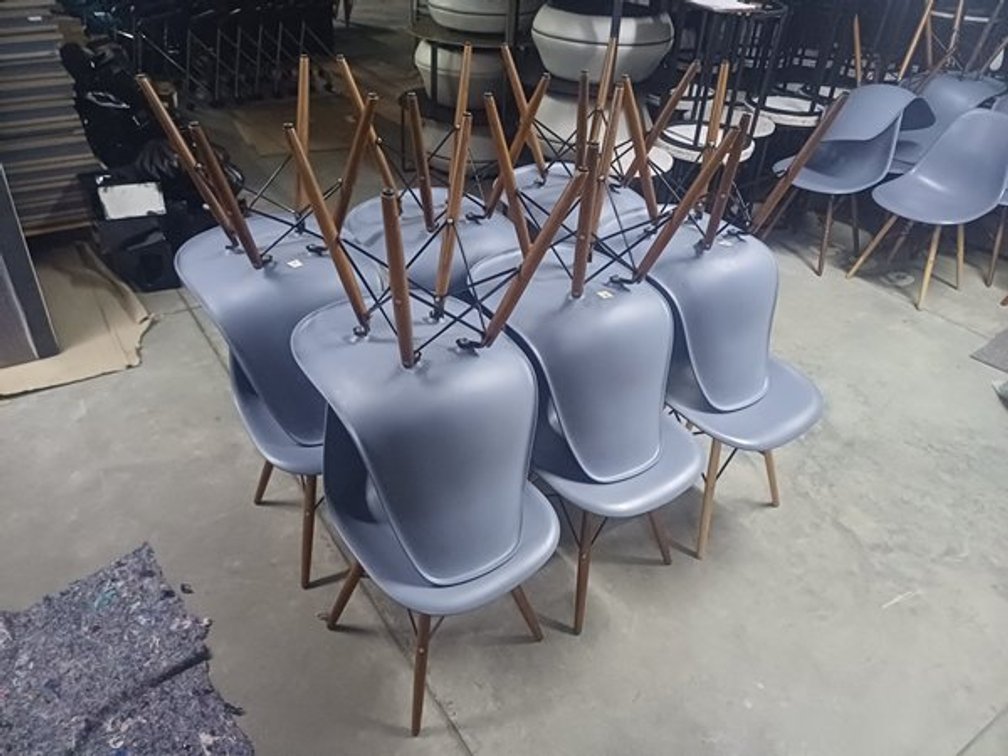 GREY DINING CHAIRS  X12