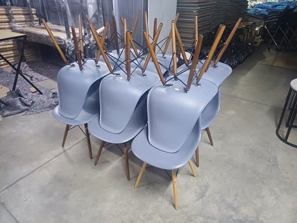 GREY DINING CHAIRS  X12