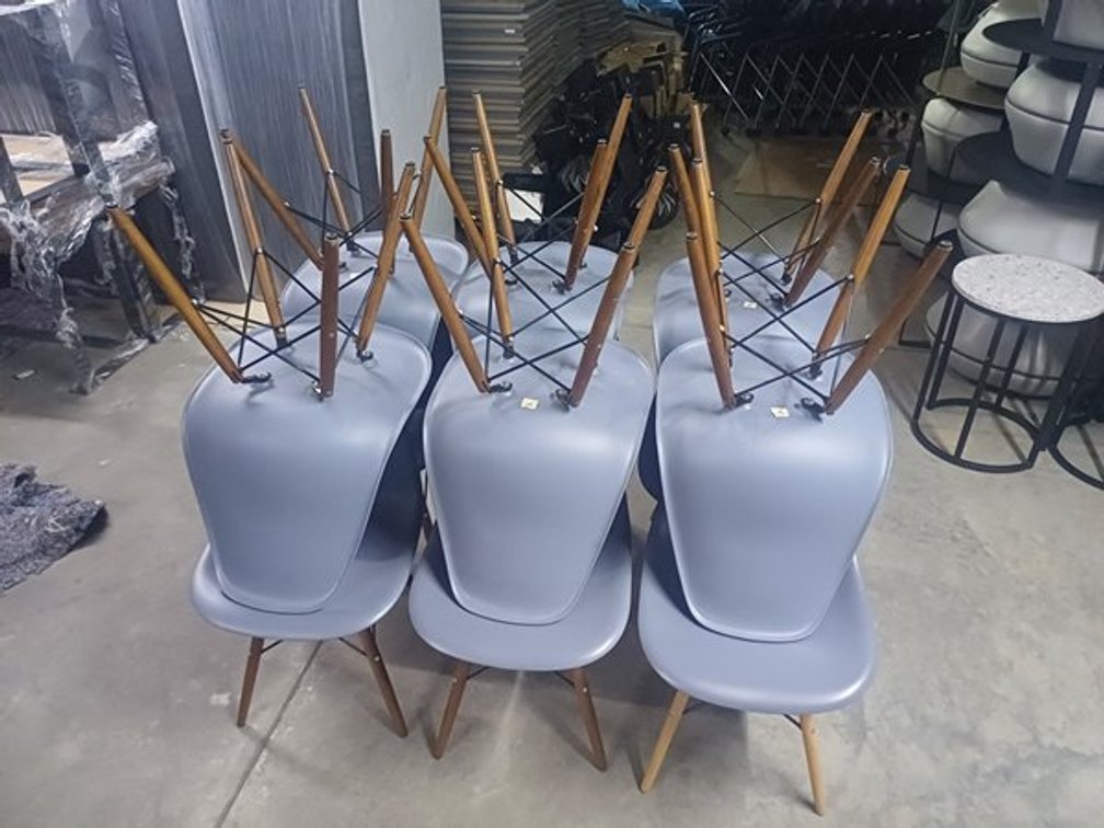 GREY DINING CHAIRS  X12