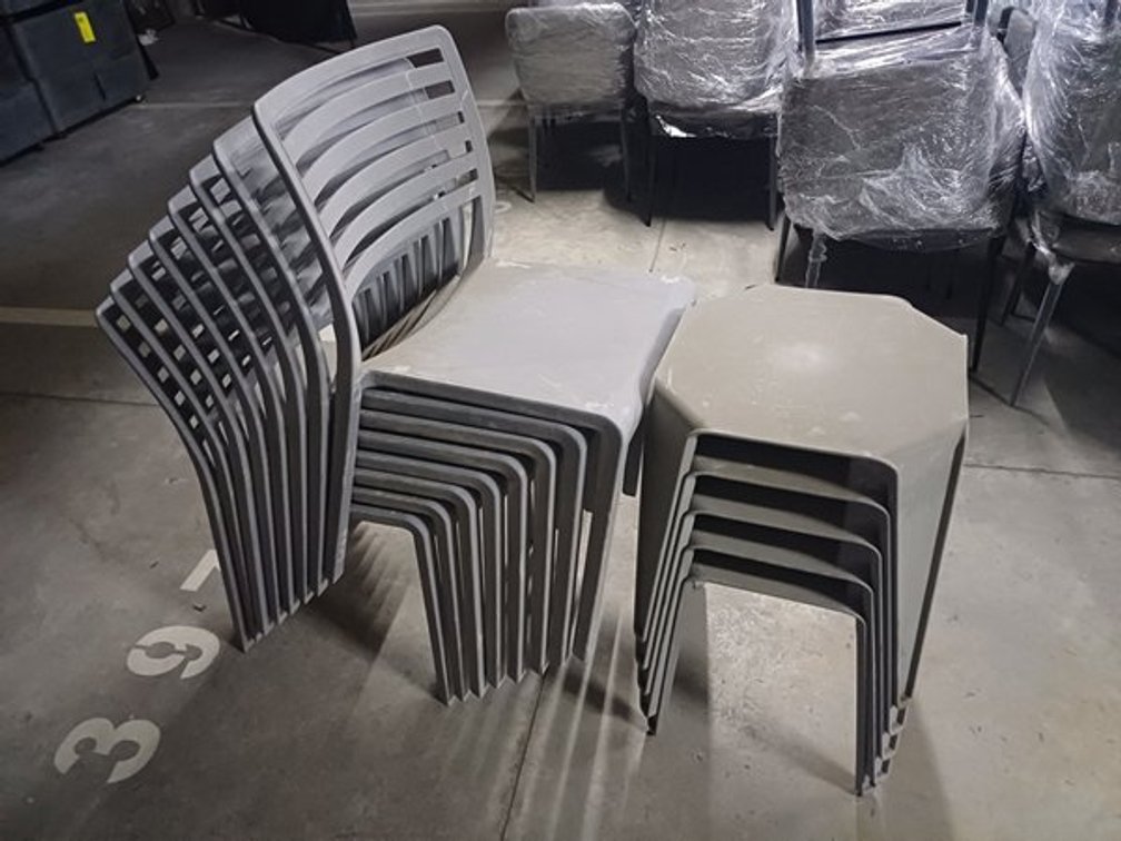 PATIO FURNITURE - 8 PATIO CHAIRS AND 4  PATIO TABLES