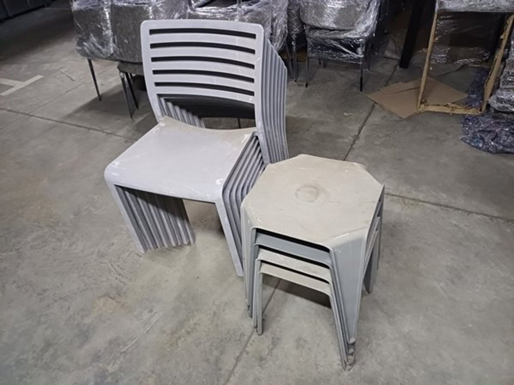 PATIO FURNITURE - 8 PATIO CHAIRS AND 4  PATIO TABLES