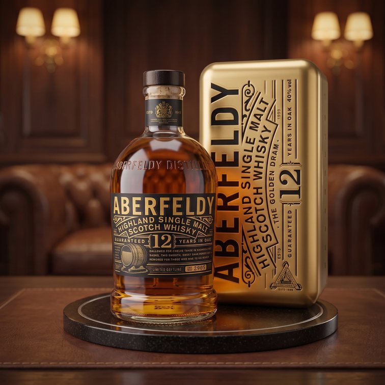 Aberfeldy Limited Edition Set, 12YR Gold Wax & 12YR Gold Bar - Highland Single Malt Scotch Whisky