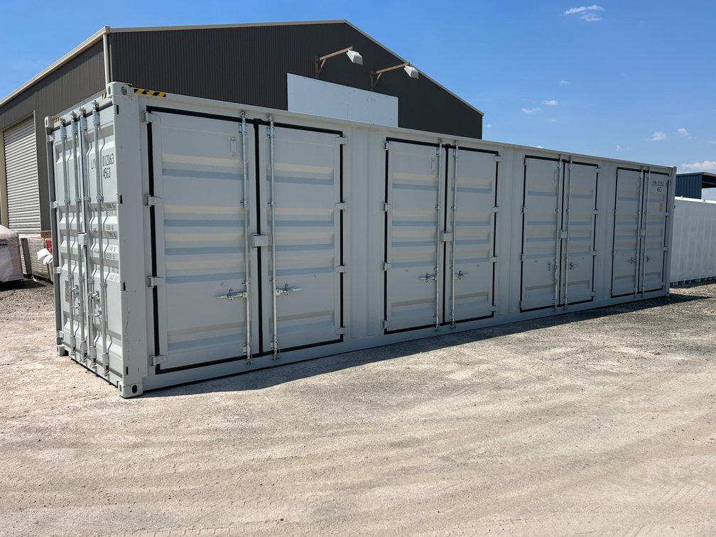 UNUSED PORTABLE 40FT HIGH CUBE 4 DOOR SIDE OPENING CONTAINER