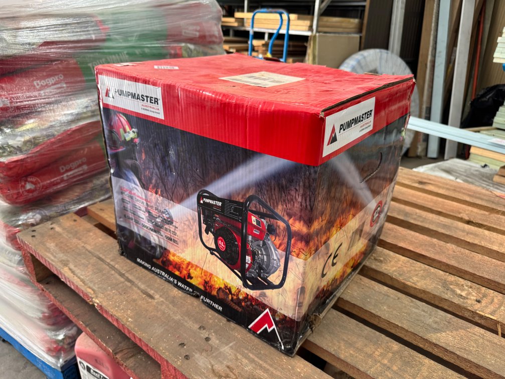 NEW PUMPMASTER 6.5HP PETROL WATER PUMP