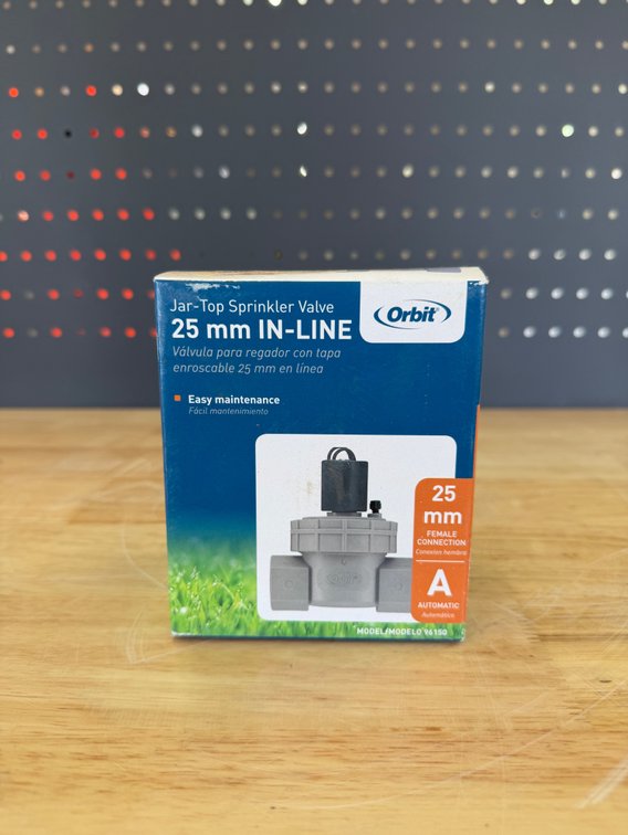 NEW ORBIT JAR-TOP SPRINKLER VALVE (25MM IN-LINE)