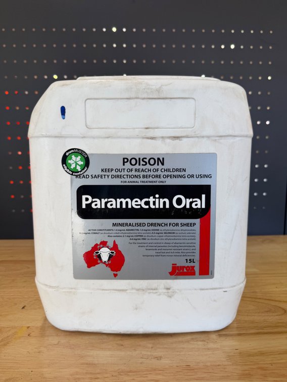 1 x JUROX PARAMECTIN ORAL 15L SHEEP DRENCH