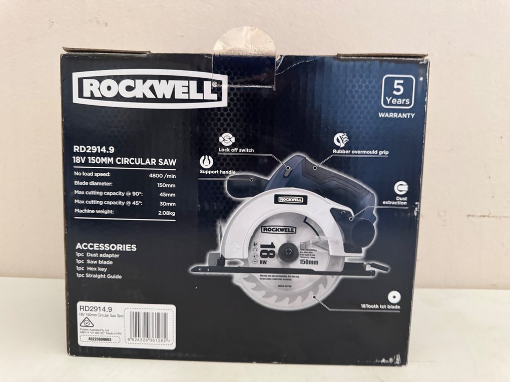 NEW ROCKWELL 150MM 18V CORDLESS CIRCULAR SAW