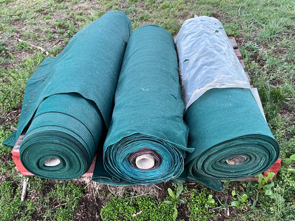 3 x GREEN SHADE CLOTH ROLLS