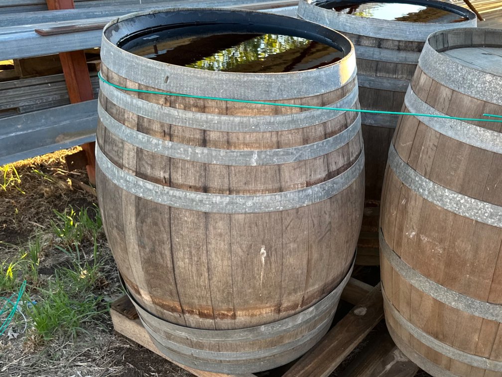 1 x VINTAGE WOODEN WINE BARREL (SELLING #2 OF 4 BARRELS)