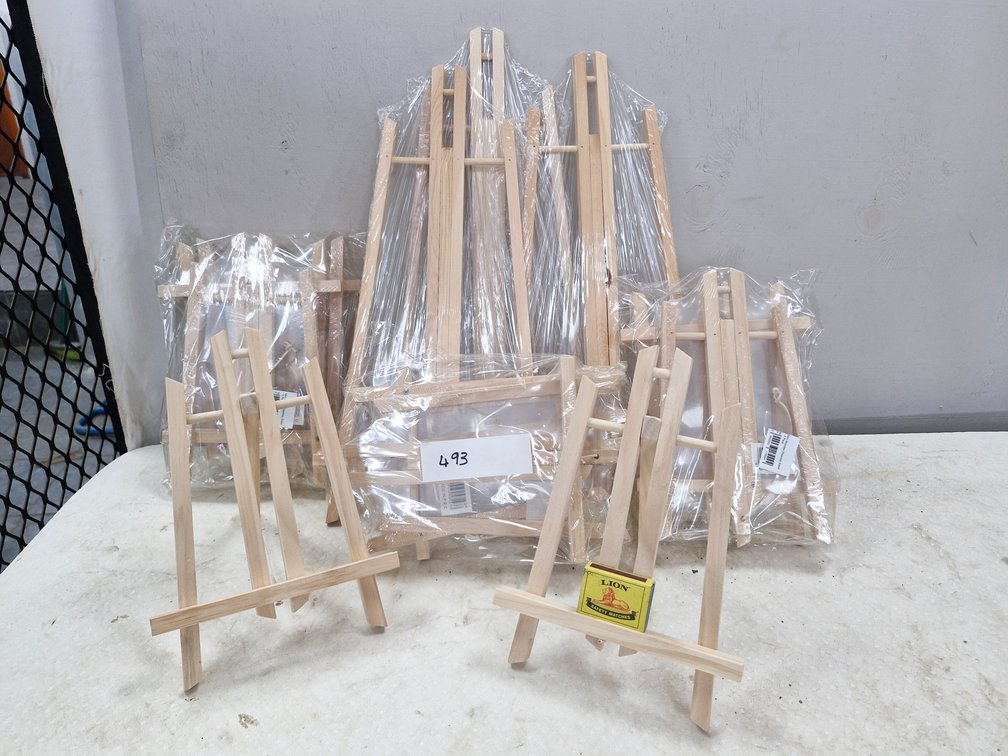 14 Miniature and Small Wooden Display Easels