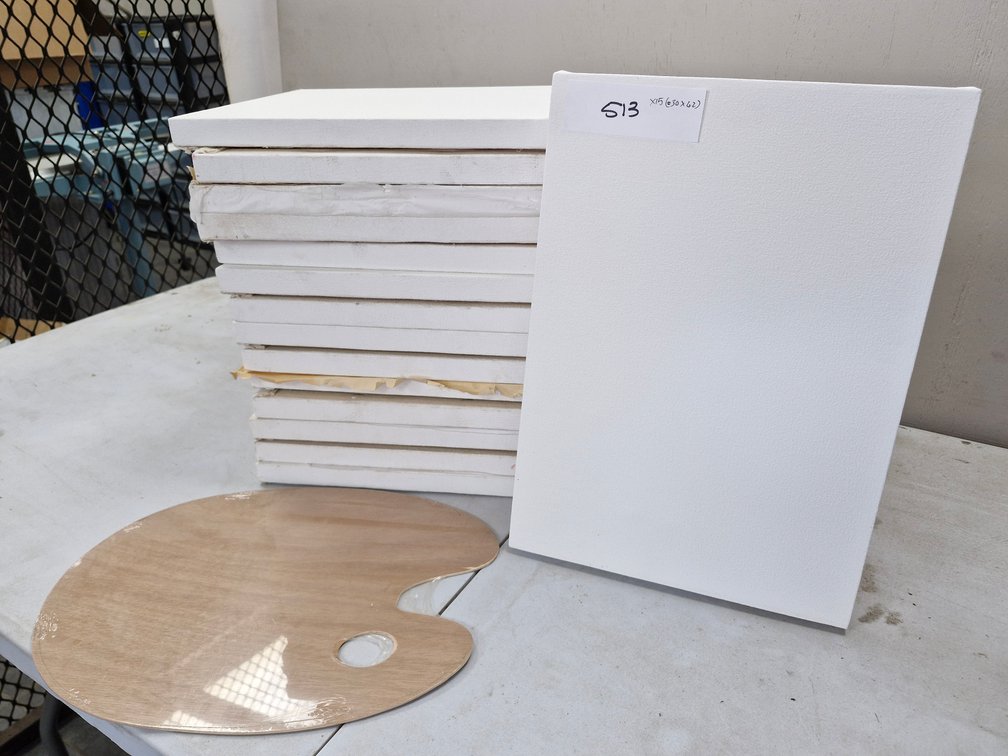 15 Assorted Artist Canvases / Panels – about 30 x 42 cm