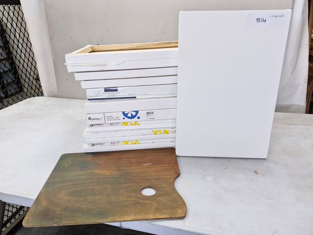 15 Assorted Artist Canvases / Panels – about 30 x 42 cm