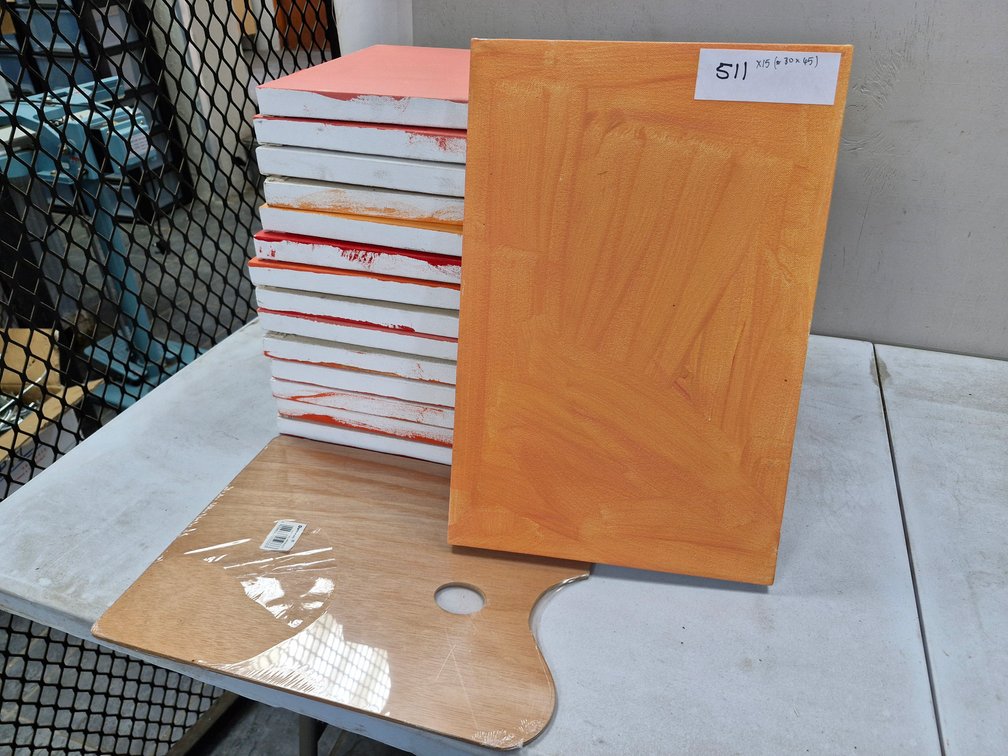 15 Assorted Artist Canvases / Panels – about 30 x 45 cm